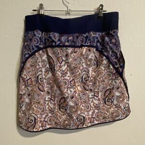 Lands End Paisley Swim Board Skort Size 6‎ Athletic Active Quick Dry Comfortable